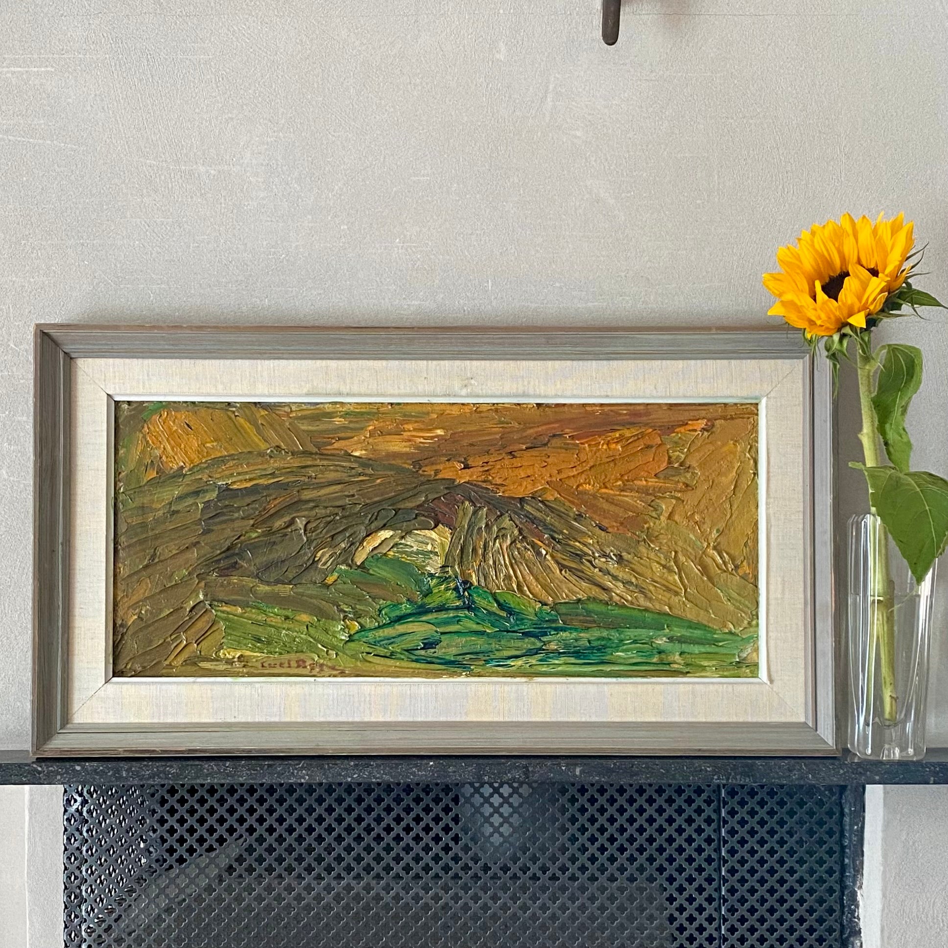 Mid Century Abstract Oil Painting By C Agge Sweden