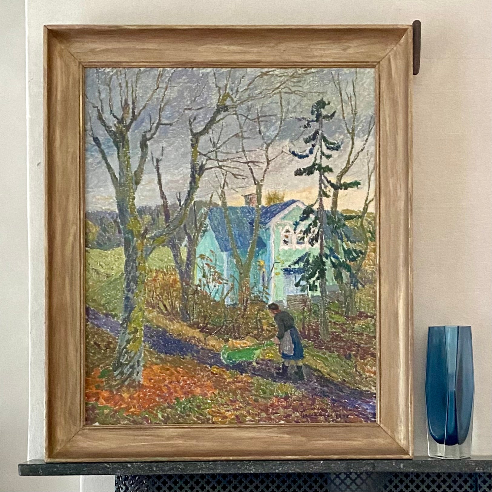 Mid Century Original Oil Painting From Sweden by S Tjellander 1945
