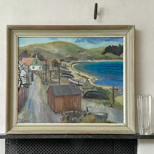 Original Oil Painting Vintage Mid Century From Sweden By GS Malm