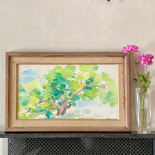 Colorful Vintage Original Landscape Oil Painting From Sweden 1960