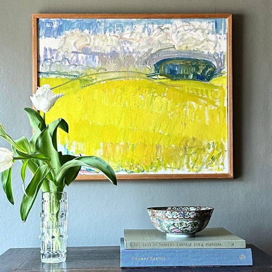 Colorful Vintage Original Landscape Oil Painting From Sweden by D Larsson