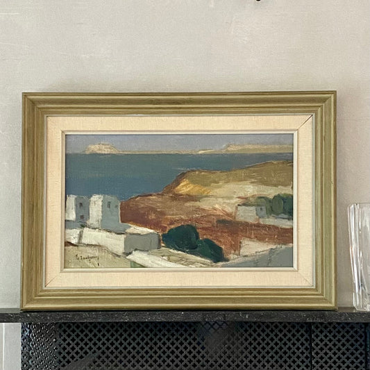 Mid Century Oil Painting From Sweden by G Isaksson