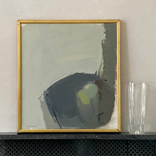 Mid Century Original Still Life Oil Painting By H Lindahl From Sweden