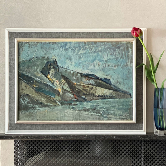 Original Oil Painting Vintage Mid Century Landscape By Wågmark Sweden