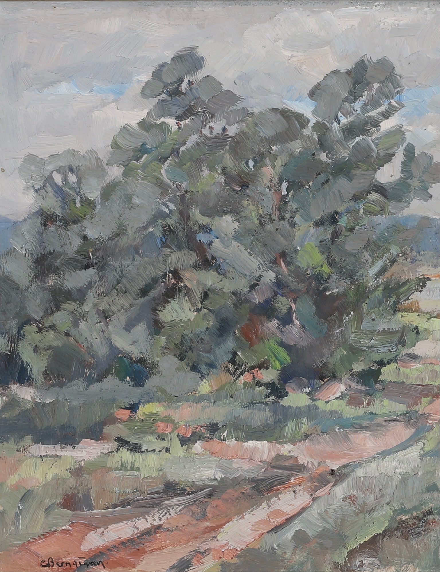 Oil Painting Mid Century Landscape By  Berndtsson Sweden