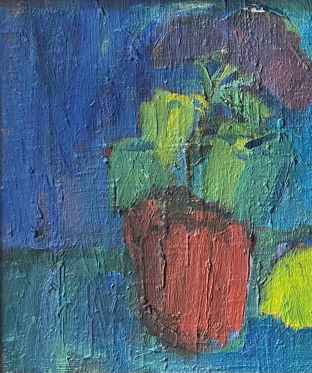 Mid Century Original Still Life Oil Painting From 1957 Sweden