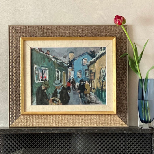 Original Oil Painting Vintage Mid Century By U H Karlsson Sweden