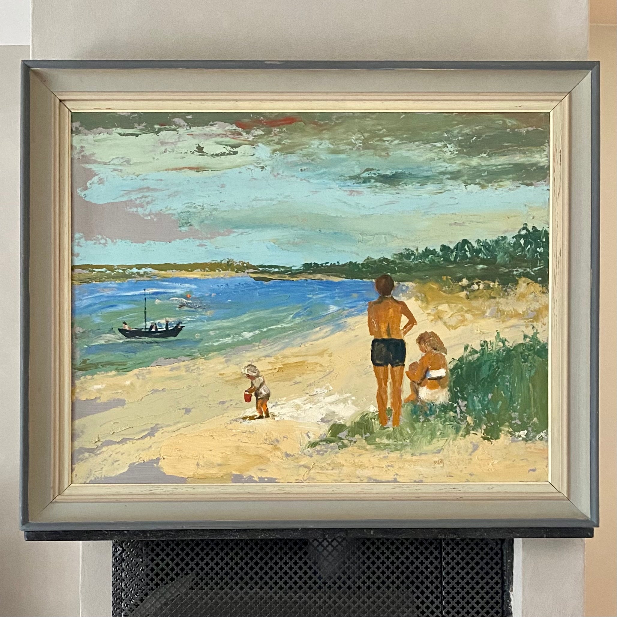 Vintage Art Room Mid Century Oil Painting From Sweden