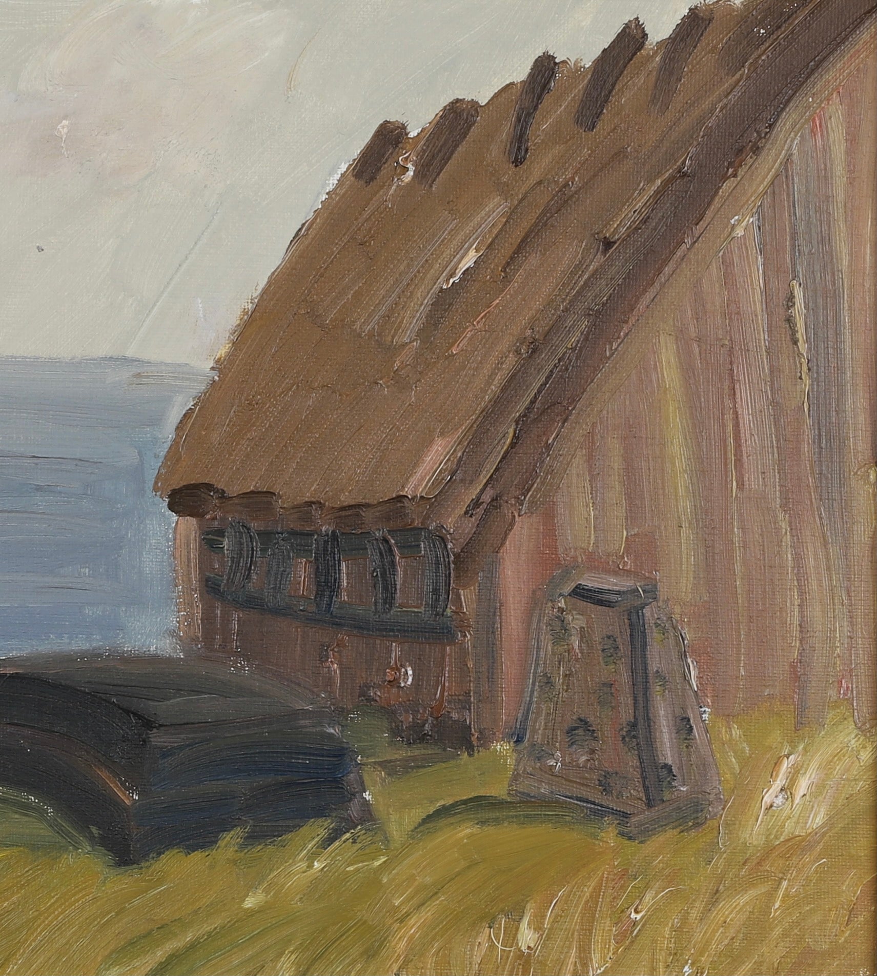 Vintage Art Room Mid Century Oil Painting By P Berhard Sweden