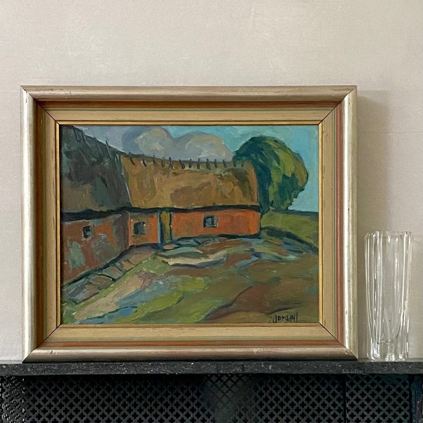 Mid Century Original Landscape Oil Painting I Jordell Sweden