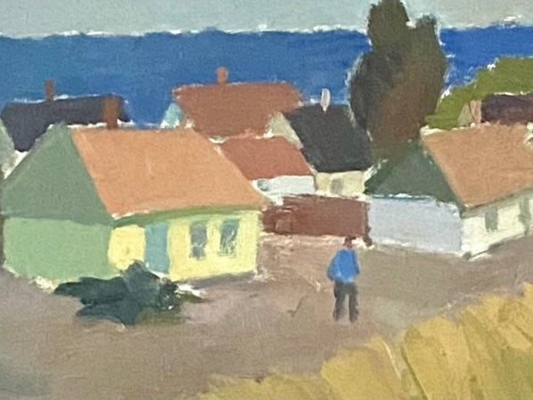 Mid Century Coastal Oil Painting from Sweden By S Holmquist