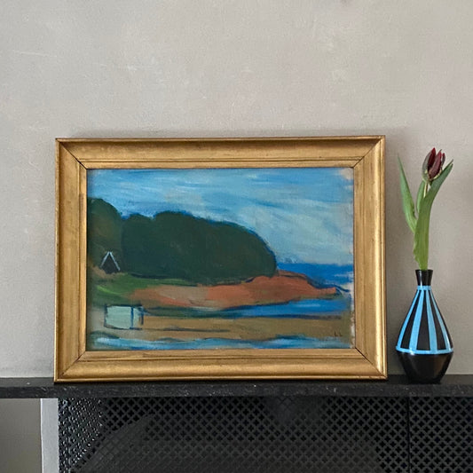 Original Vintage Landscape Oil Painting By Lars Larsson Sweden