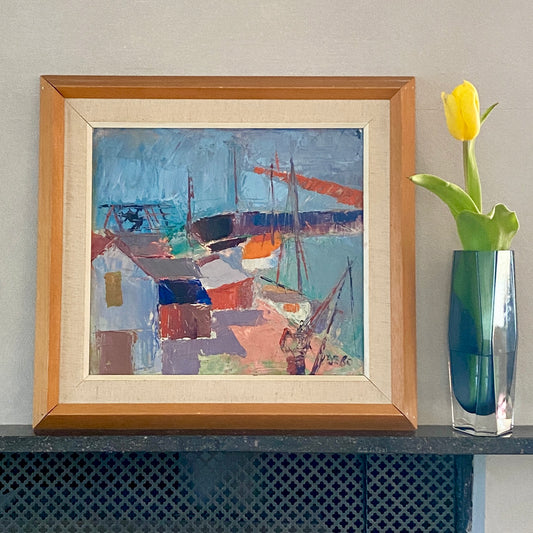 Original Oil Painting Vintage Mid Century 1960 Sweden
