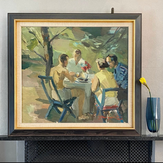Vintage Art Room Mid Century  Oil Painting By H Rosenquist From Sweden