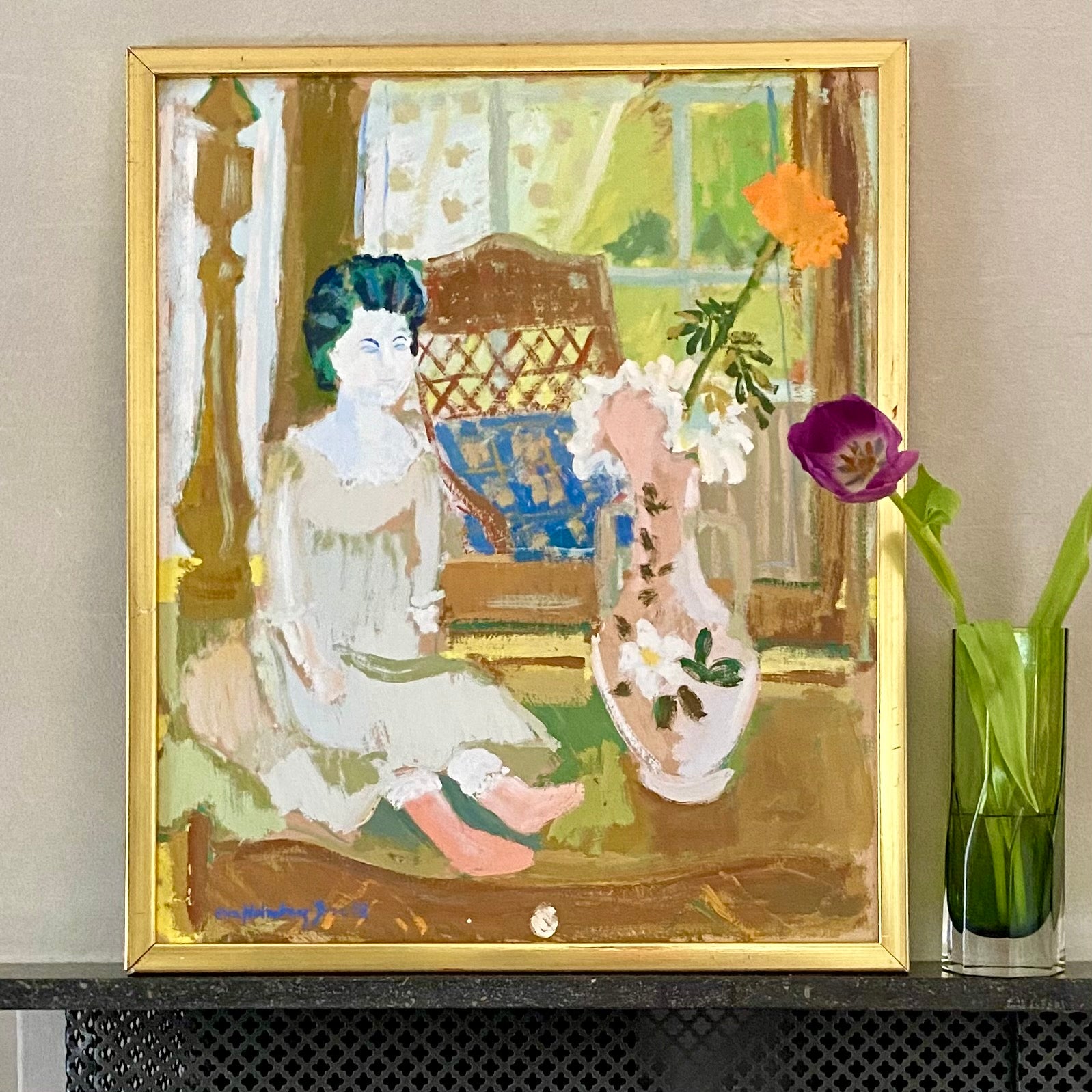 Vintage Mid Century Art Painting From Sweden EH Jacobsson