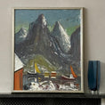 Load image into Gallery viewer, Mid Century Original Fjord Oil Painting From Sweden