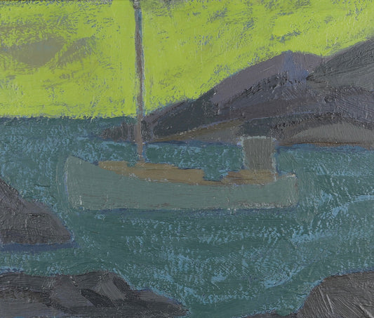 Mid Century Coastal Oil Painting By S Grandin Sweden