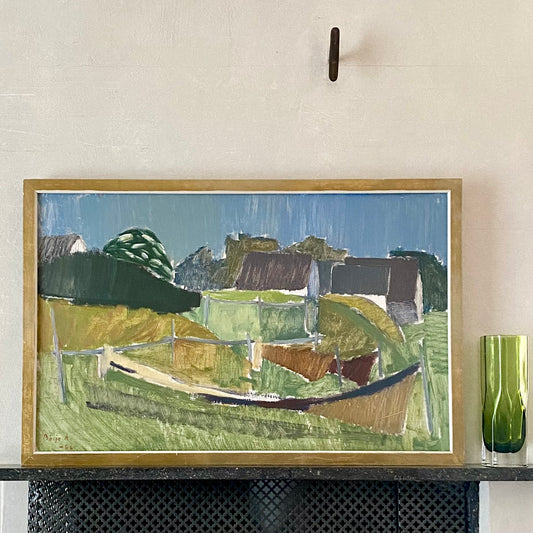 Mid Century Oil Painting from Sweden By Börje A 1956