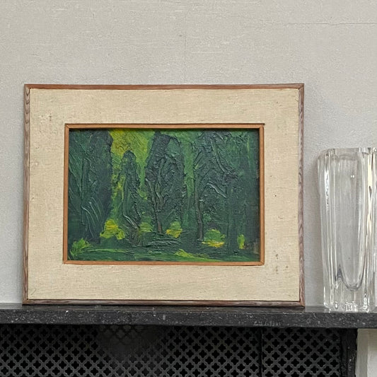 Original Vintage Mid Century Oil Painting From Sweden By F Lindkvist