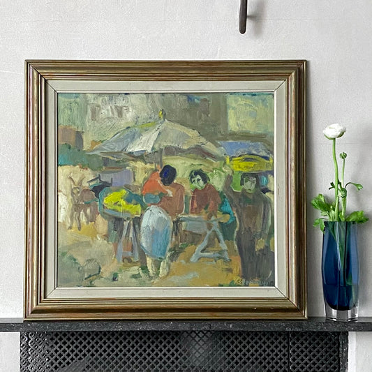 Vintage Mid Century Original Oil Painting By ES Persson 1949