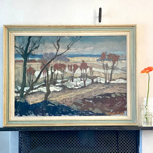 Original Oil Painting Vintage Mid Century By F Holmgren Sweden