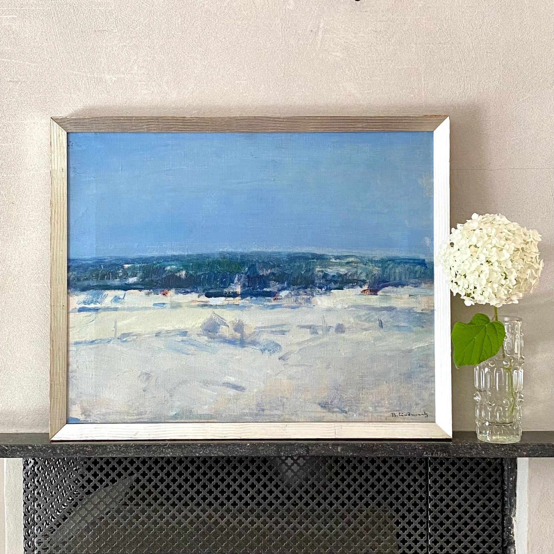 Framed Mid Century Oil Painting by B Lindecrantz Sweden