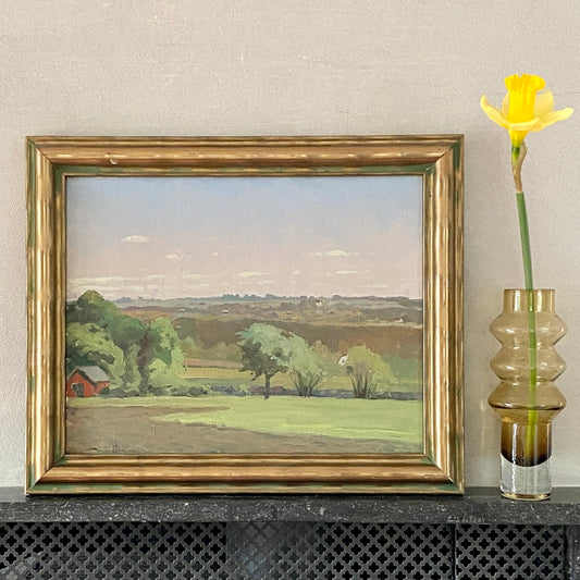Original Vintage Art Room Mid Century Oil Painting from Sweden