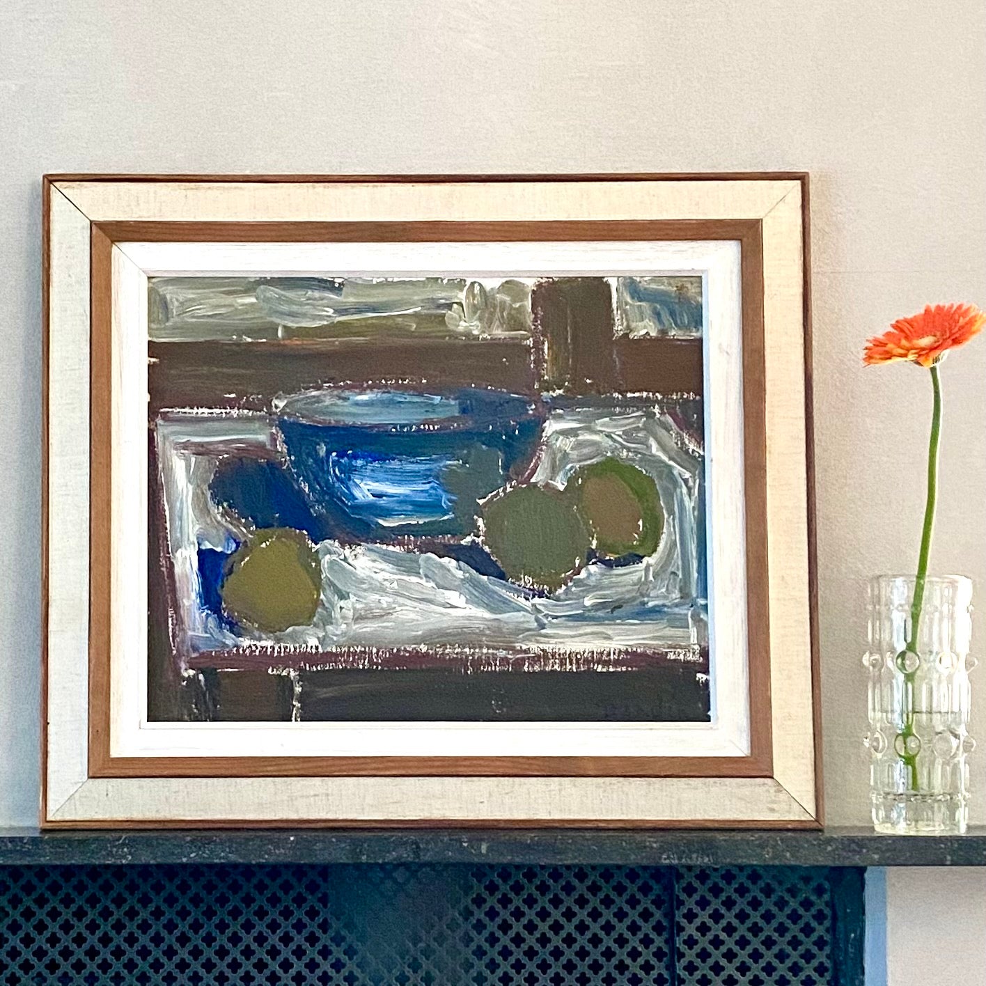 Mid Century Still Life Oil Painting By S Grändin Sweden