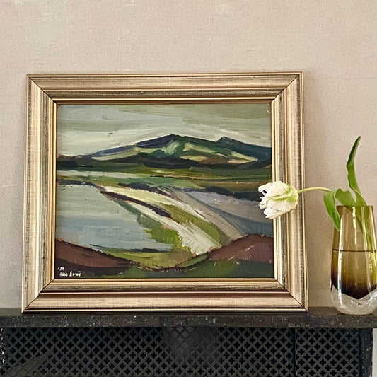 Swedish Mid Century Landscape Oil Painting by Allen Erwö 1954