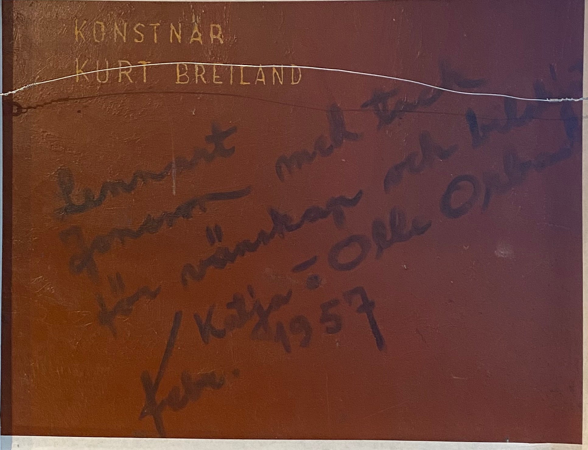 Mid Century Original Still Life Oil Painting From 1957 Sweden