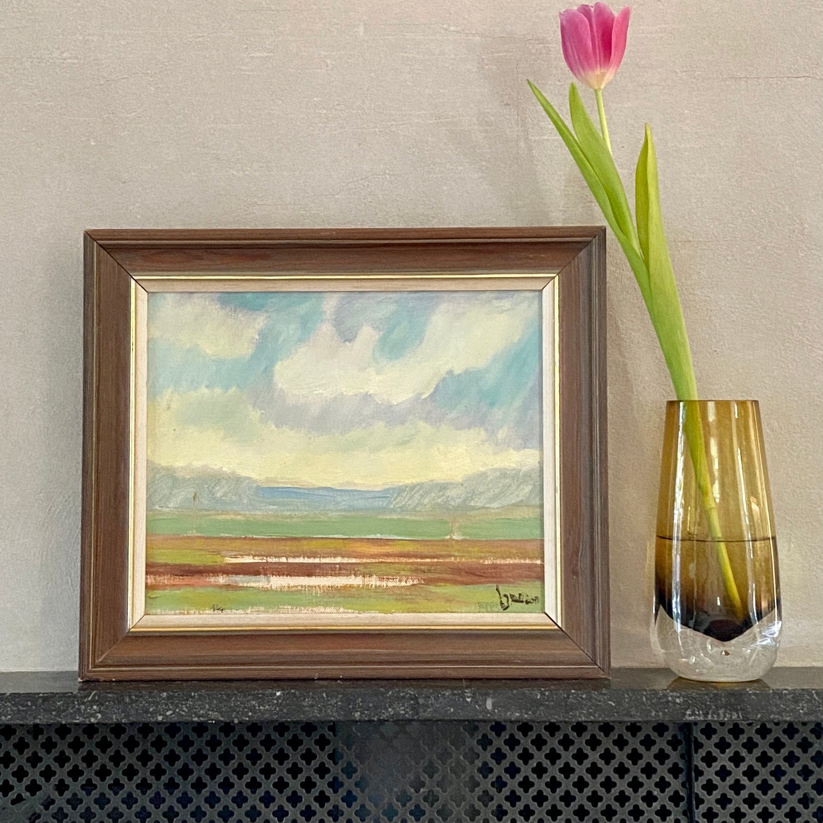 Framed Vintage Oil Painting From Sweden Vintage Art Room