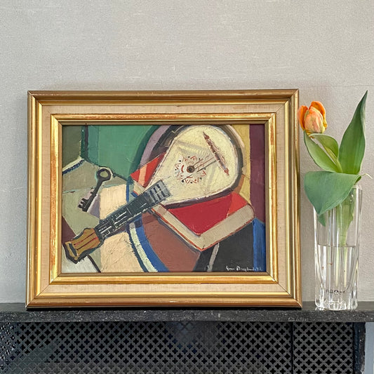 Mid Century Original Vintage Oil Painting By G Berglund Sweden