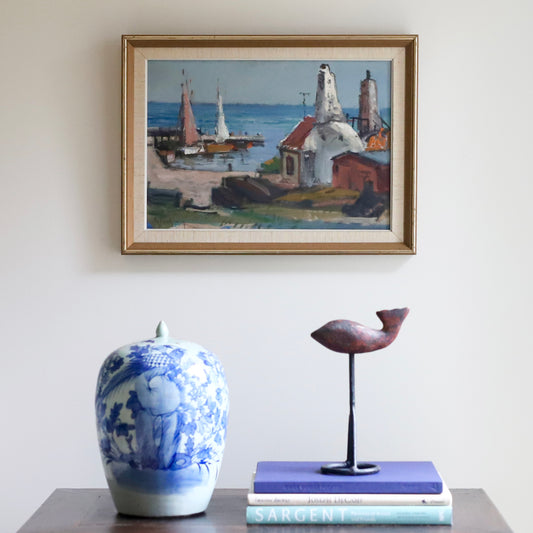 Mid Century Oil Painting From Sweden by G Isaksson