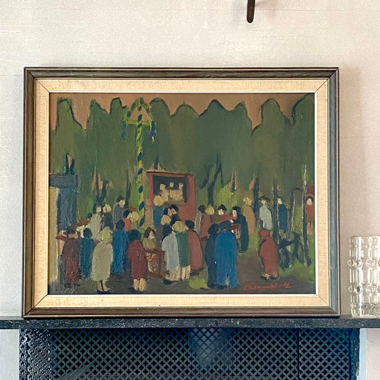 Original Oil Painting Vintage Mid Century By M Renndal Sweden