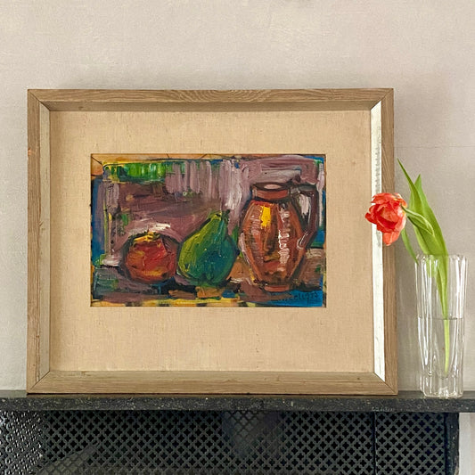 Mid Century Original Still Life Oil Painting L Zelig Sweden