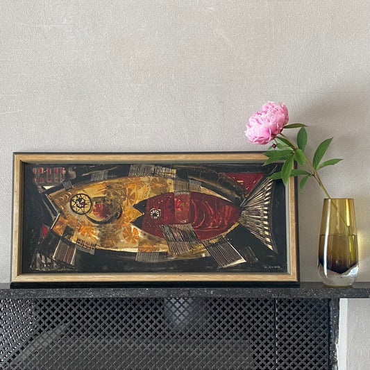 Mid Century Original Still Life Oil Painting By J Suno