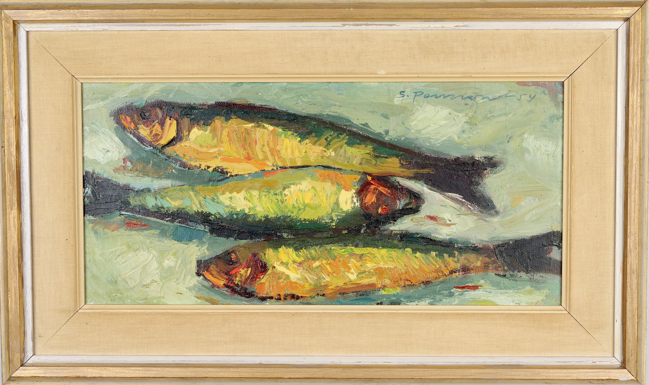 Mid Century Original Still Life Oil Painting By S Persson