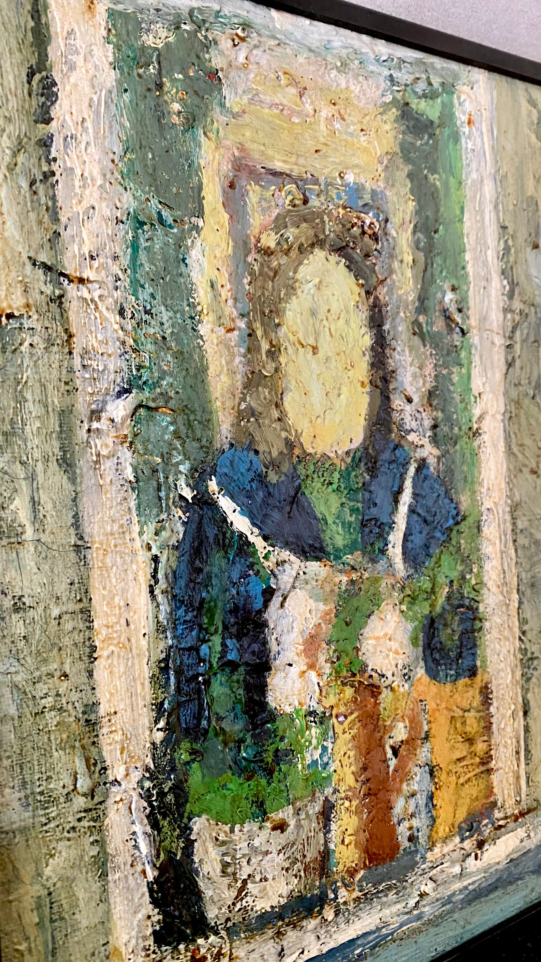 Mid Century Original Portrait Oil Painting From Sweden by K Christensen