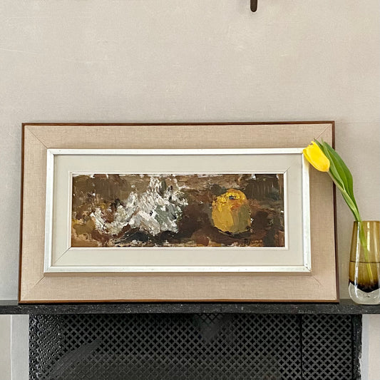 Mid Century Still Life Oil Painting By Hanna Brundin Sweden