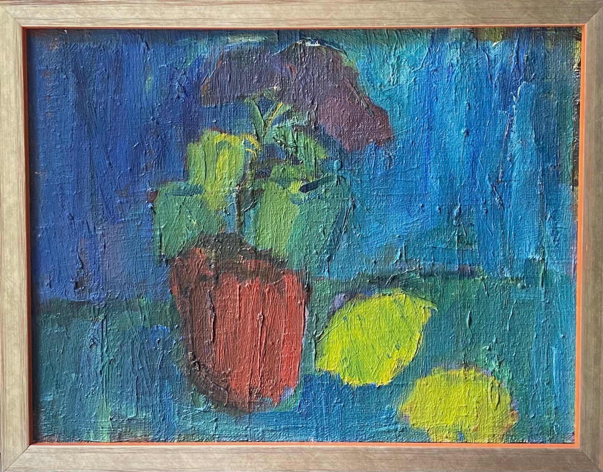 Mid Century Original Still Life Oil Painting From 1957 Sweden