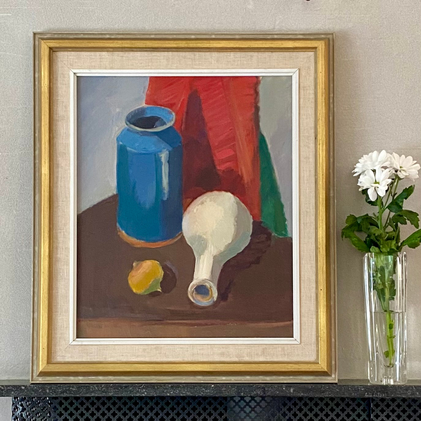 Mid Century Original Still Life Oil Painting From Sweden