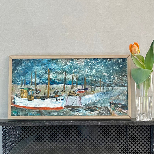 Original Oil Painting Vintage Mid CenturyFrom Sweden 1969