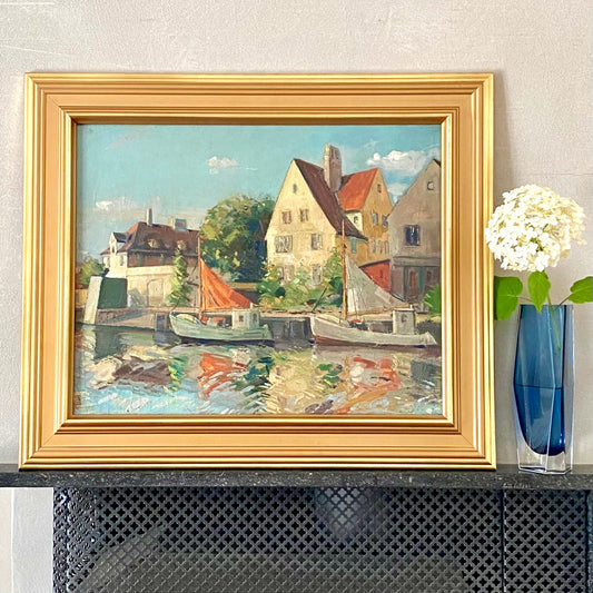 Original Oil Painting Vintage Mid Century By S S Christensen