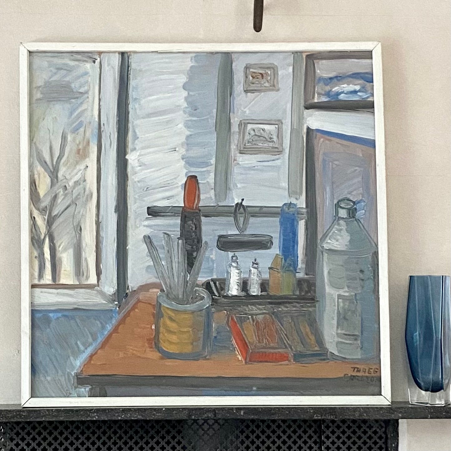 Vintage Still Life Oil Painting From Sweden By T Carlson