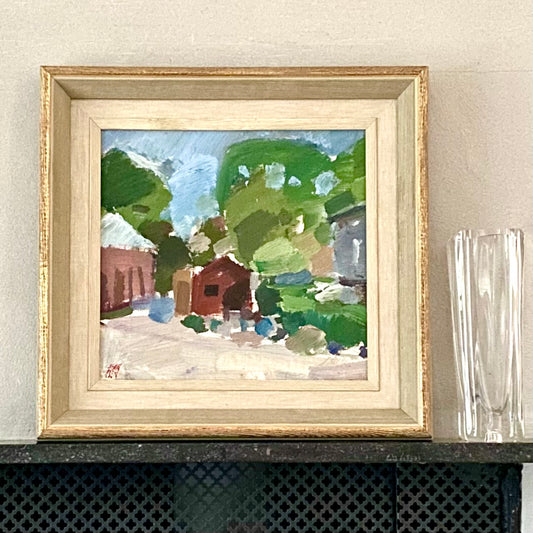 Mid Century Oil Painting Vintage Art Room by G Stawåsen Sweden