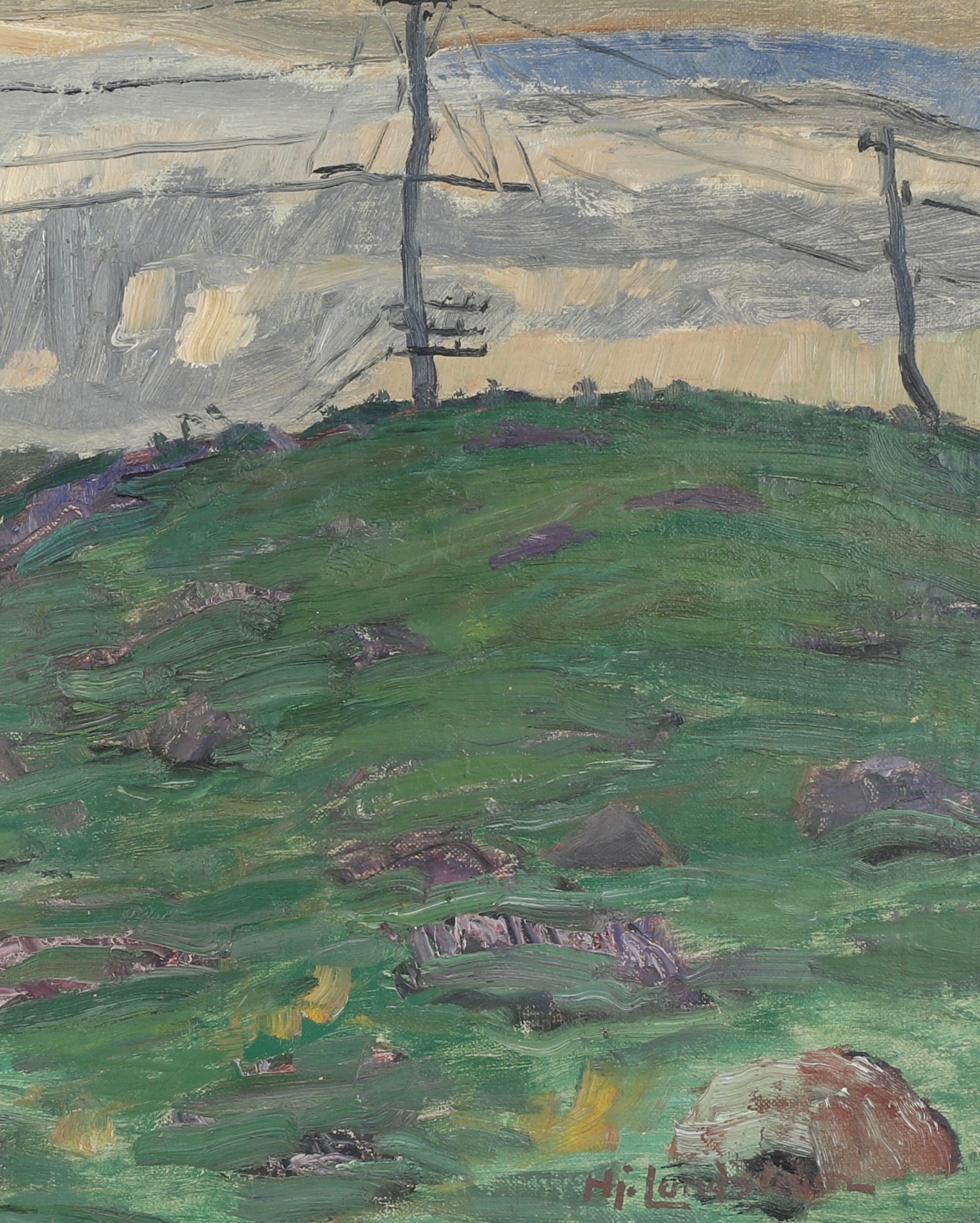 Mid Century Original Landscape Oil Painting From Sweden