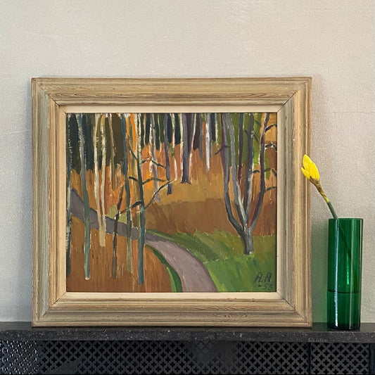 Original Oil Painting Vintage Mid Century By Anna Anderson Sweden
