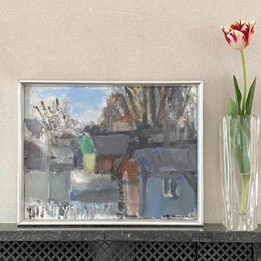 Mid Century Oil Painting From Sweden by K Christensen