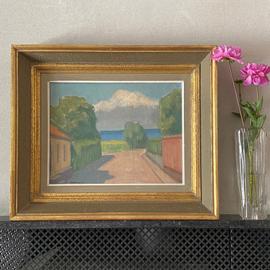 Mid Century Landscape Oil Painting From Sweden by Spendrup 1948