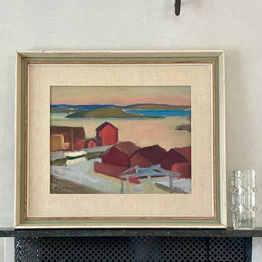 Original Oil Painting Vintage Mid Century From Sweden By E Lowenstein
